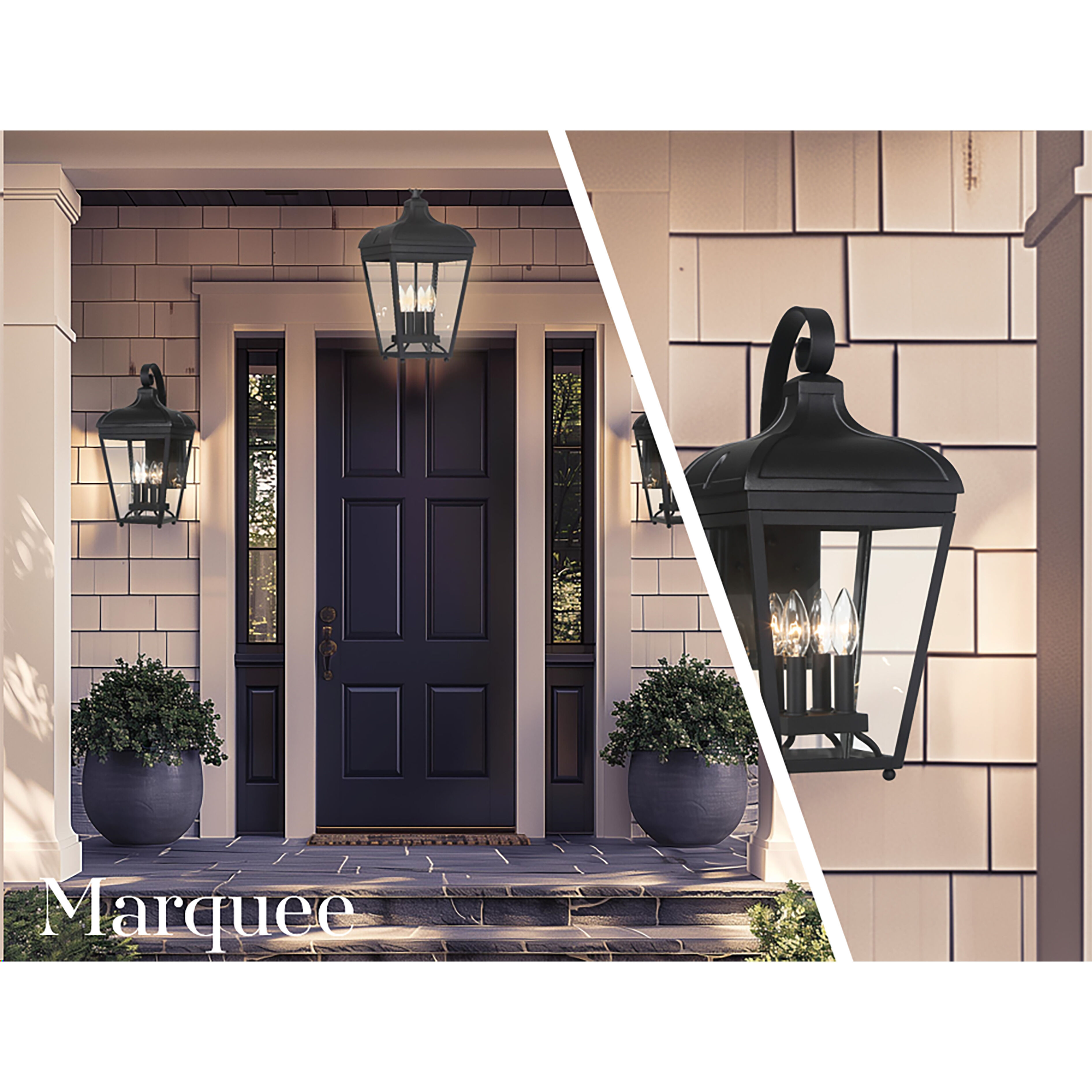 Marquee 4 Light 22 inch Sand Coal Outdoor Post Lantern, Great Outdoors